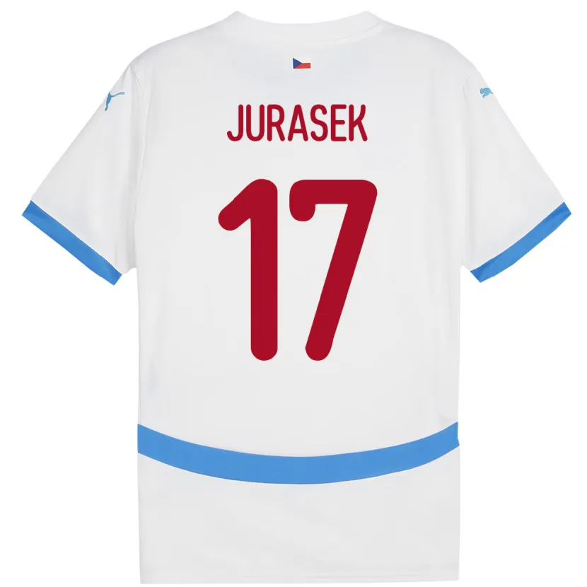 Danxen Heren Tsjechië Patrik Jurasek #17 Wit Uitshirt Uittenue 24-26 T-Shirt
