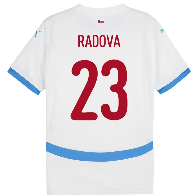 Danxen Heren Tsjechië Michaela Radová #23 Wit Uitshirt Uittenue 24-26 T-Shirt