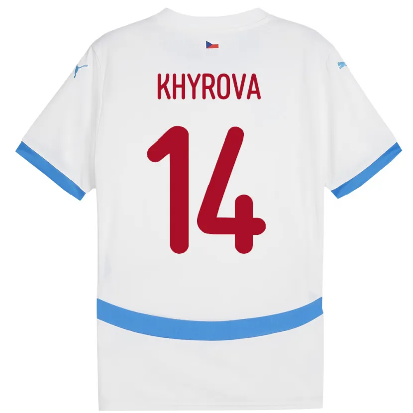 Danxen Heren Tsjechië Michaela Khýrová #14 Wit Uitshirt Uittenue 24-26 T-Shirt