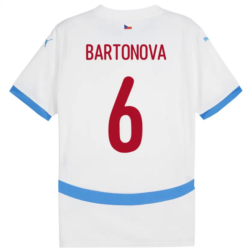 Danxen Heren Tsjechië Eva Bartoňová #6 Wit Uitshirt Uittenue 24-26 T-Shirt