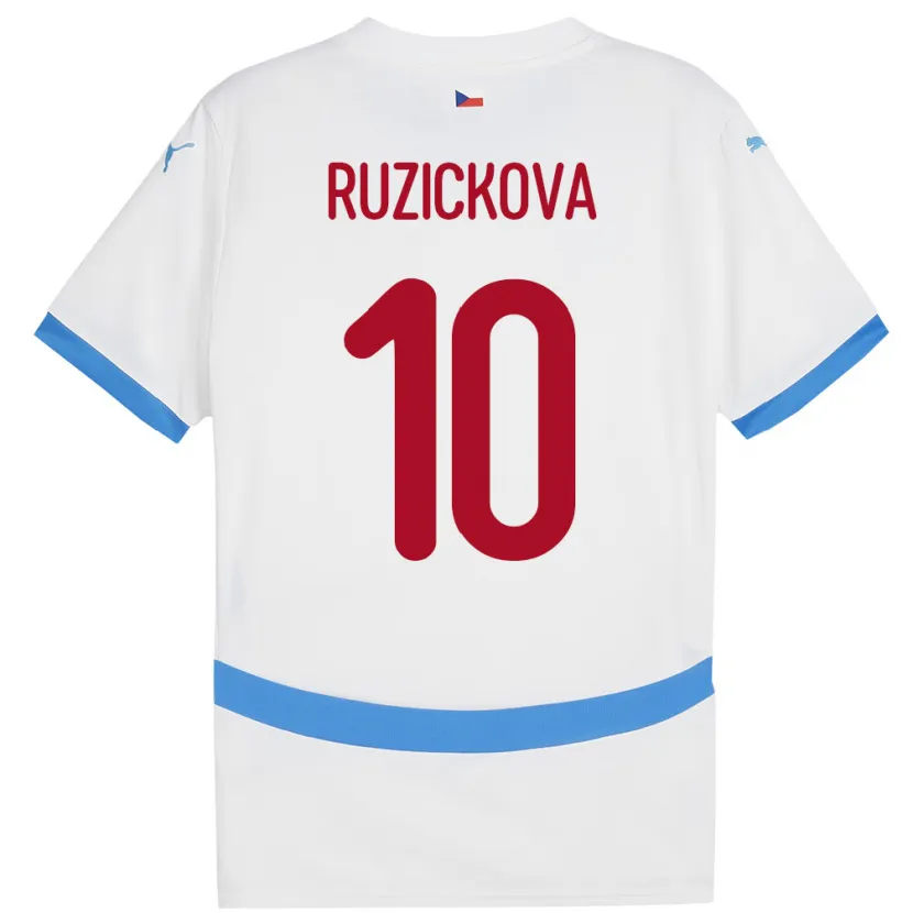 Danxen Heren Tsjechië Kristýna Růžičková #10 Wit Uitshirt Uittenue 24-26 T-Shirt