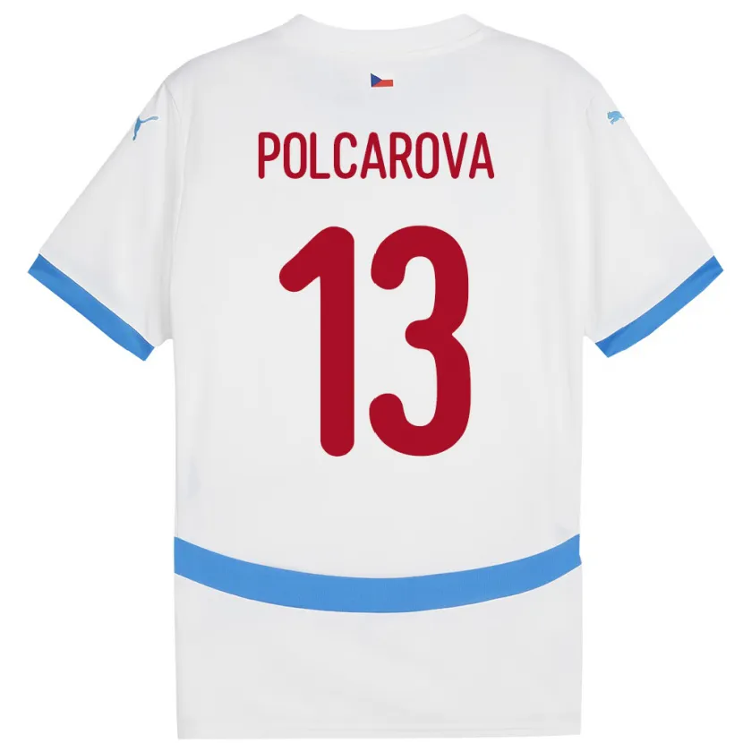 Danxen Heren Tsjechië Barbora Polcarová #13 Wit Uitshirt Uittenue 24-26 T-Shirt
