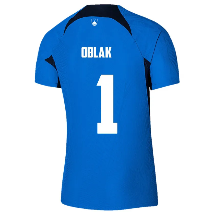 Danxen Heren Slovenië Jan Oblak #1 Blauw Uitshirt Uittenue 24-26 T-Shirt