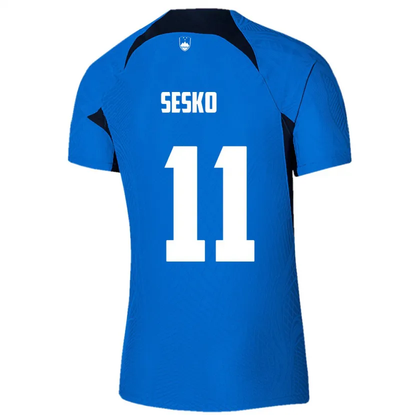 Danxen Heren Slovenië Benjamin Sesko #11 Blauw Uitshirt Uittenue 24-26 T-Shirt