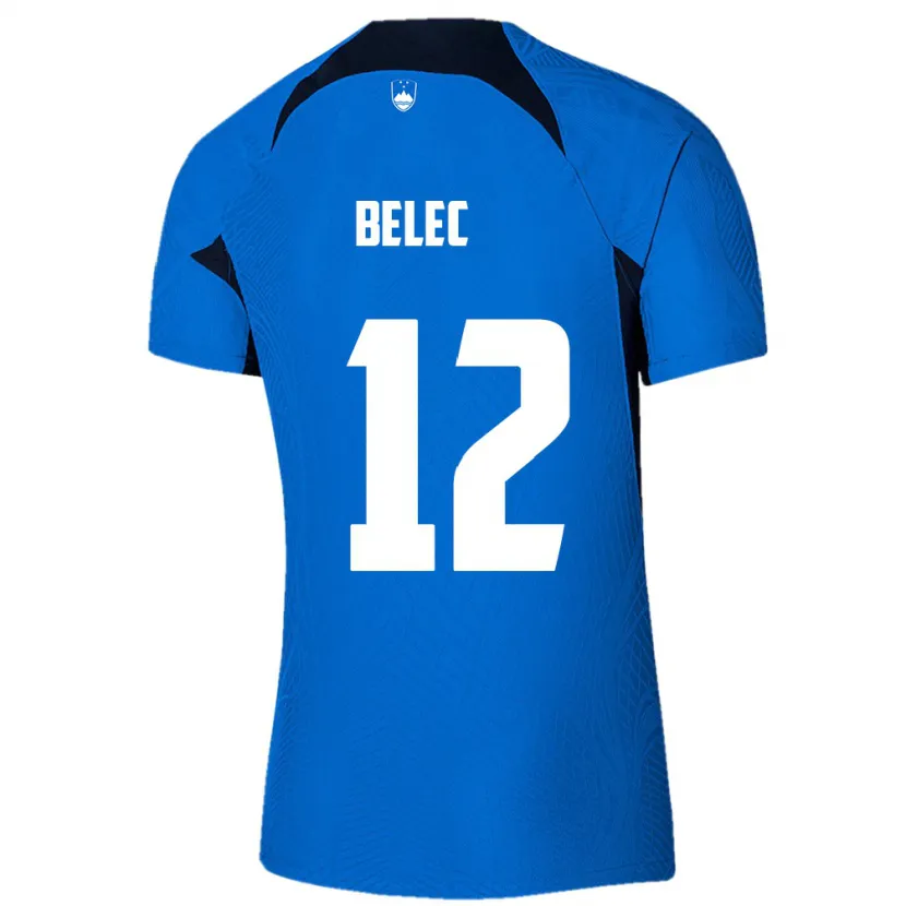 Danxen Heren Slovenië Vid Belec #12 Blauw Uitshirt Uittenue 24-26 T-Shirt