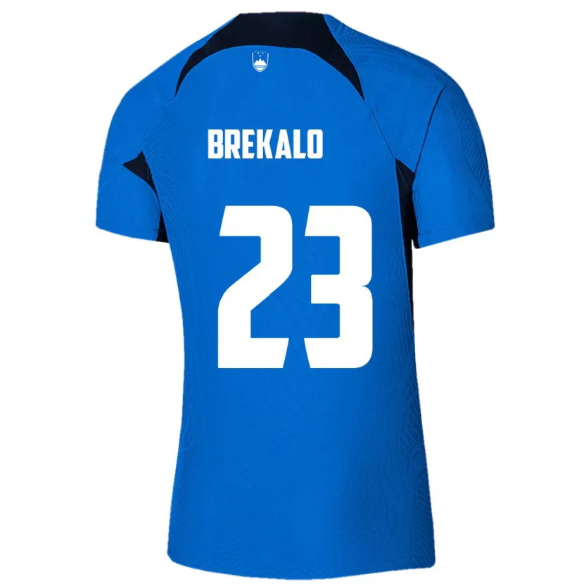 Danxen Heren Slovenië David Brekalo #23 Blauw Uitshirt Uittenue 24-26 T-Shirt