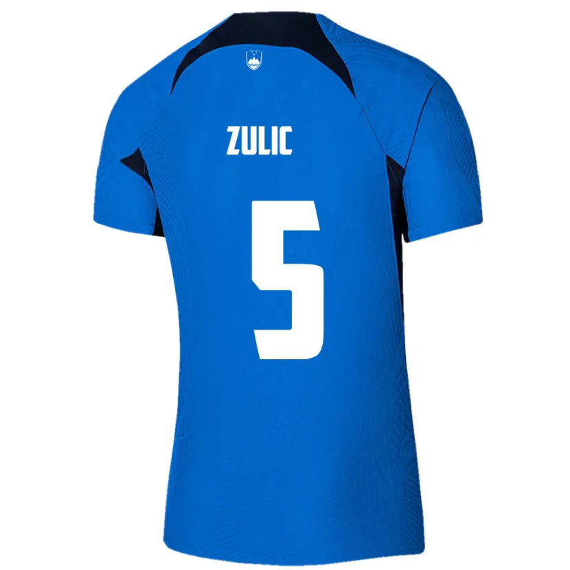 Danxen Heren Slovenië Anel Zulic #5 Blauw Uitshirt Uittenue 24-26 T-Shirt