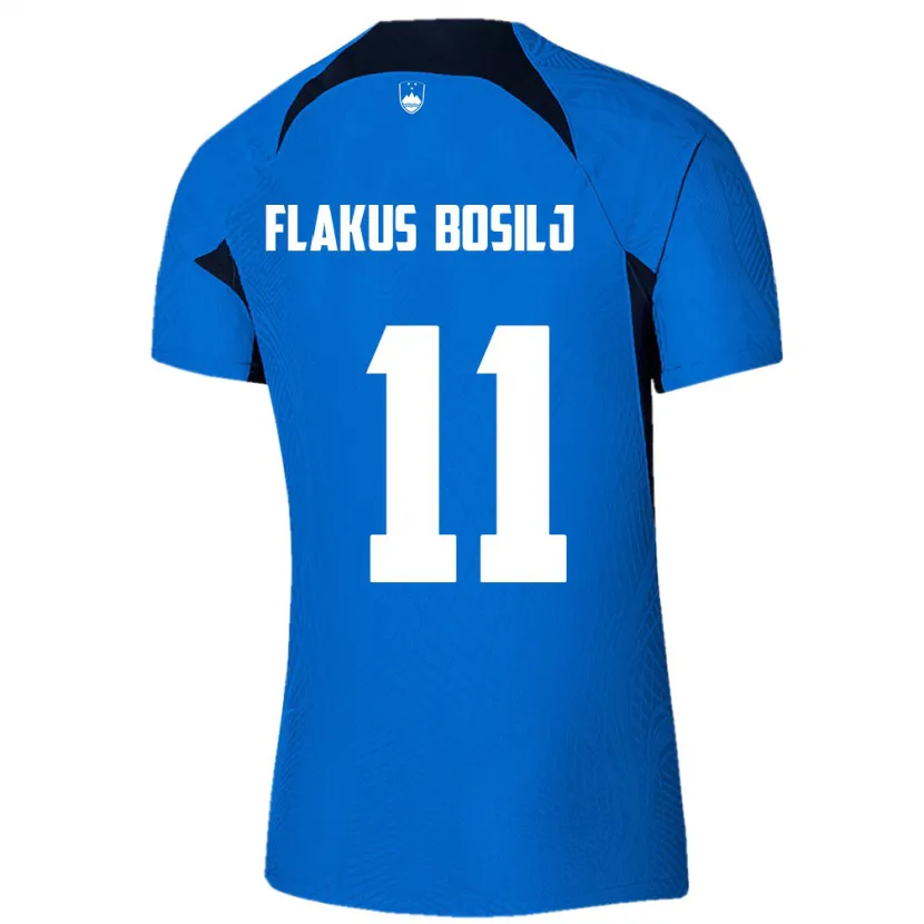 Danxen Heren Slovenië David Flakus Bosilj #11 Blauw Uitshirt Uittenue 24-26 T-Shirt