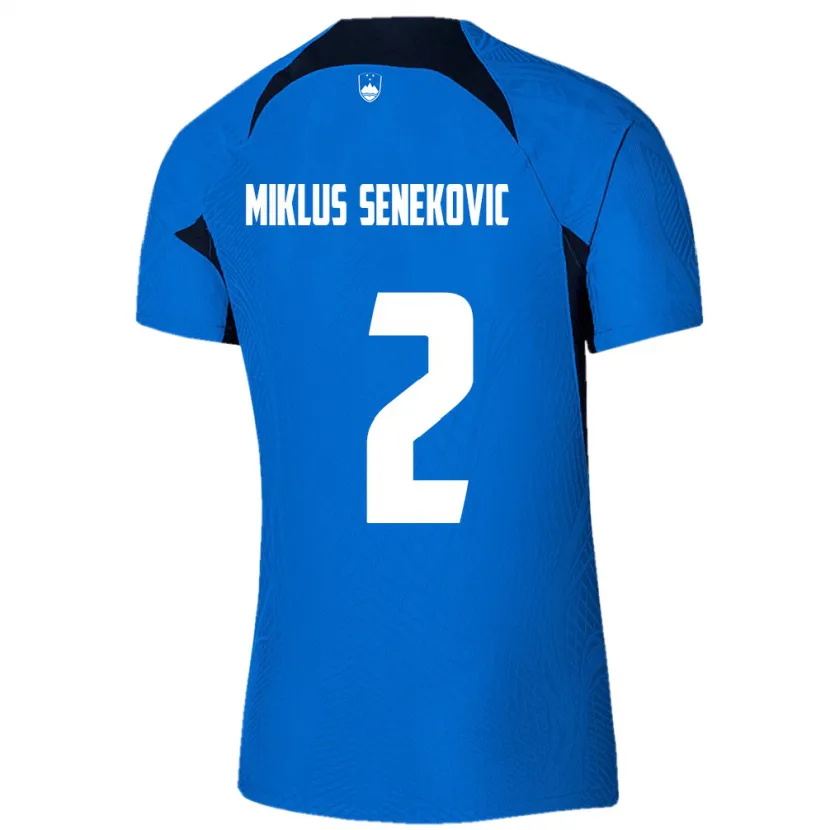 Danxen Heren Slovenië Gal Miklus Senekovic #2 Blauw Uitshirt Uittenue 24-26 T-Shirt