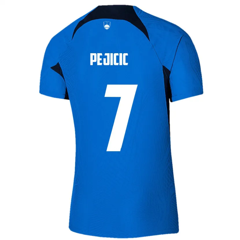 Danxen Heren Slovenië David Pejičić #7 Blauw Uitshirt Uittenue 24-26 T-Shirt