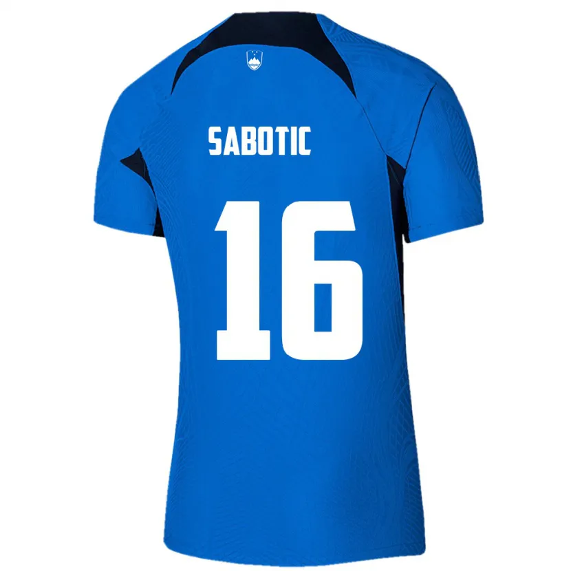 Danxen Heren Slovenië Tais Sabotic #16 Blauw Uitshirt Uittenue 24-26 T-Shirt