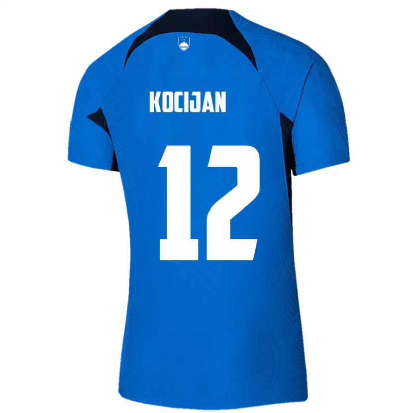 Danxen Heren Slovenië Iva Kocijan #12 Blauw Uitshirt Uittenue 24-26 T-Shirt