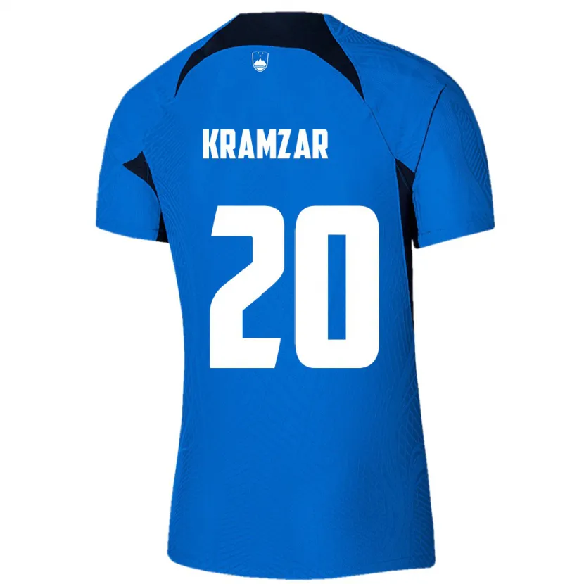 Danxen Heren Slovenië Zara Kramžar #20 Blauw Uitshirt Uittenue 24-26 T-Shirt