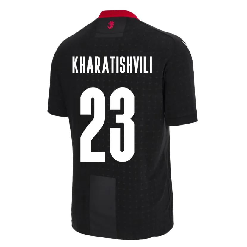 Danxen Heren Georgia Luka Kharatishvili #23 Zwart Uitshirt Uittenue 24-26 T-Shirt