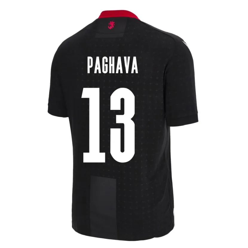 Danxen Heren Georgia Davit Paghava #13 Zwart Uitshirt Uittenue 24-26 T-Shirt