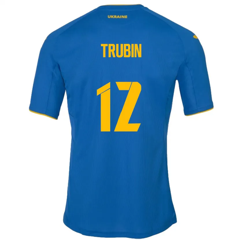 Danxen Heren Oekraïne Anatoliy Trubin #12 Blauw Uitshirt Uittenue 24-26 T-Shirt