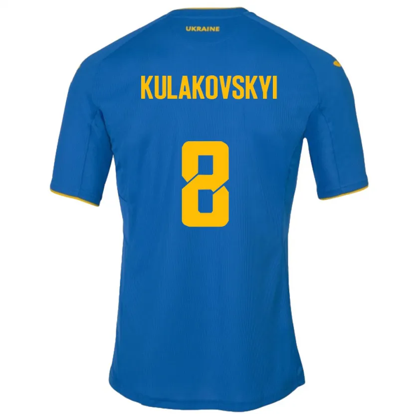 Danxen Heren Oekraïne Artem Kulakovskyi #8 Blauw Uitshirt Uittenue 24-26 T-Shirt