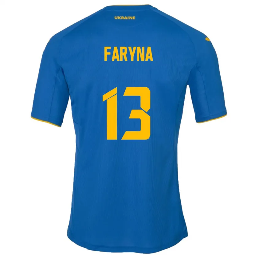 Danxen Heren Oekraïne Maryan Faryna #13 Blauw Uitshirt Uittenue 24-26 T-Shirt