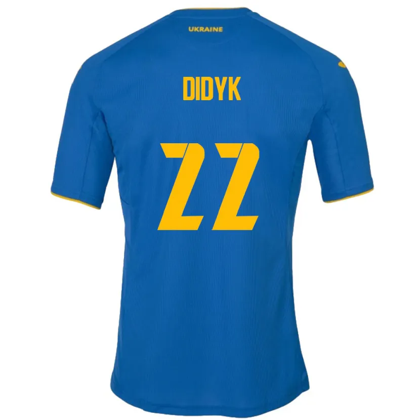 Danxen Heren Oekraïne Roman Didyk #22 Blauw Uitshirt Uittenue 24-26 T-Shirt