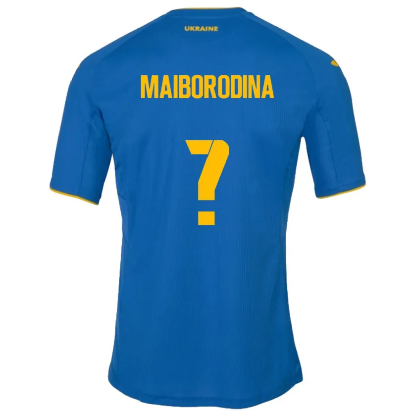 Danxen Heren Oekraïne Iryna Maiborodina #0 Blauw Uitshirt Uittenue 24-26 T-Shirt