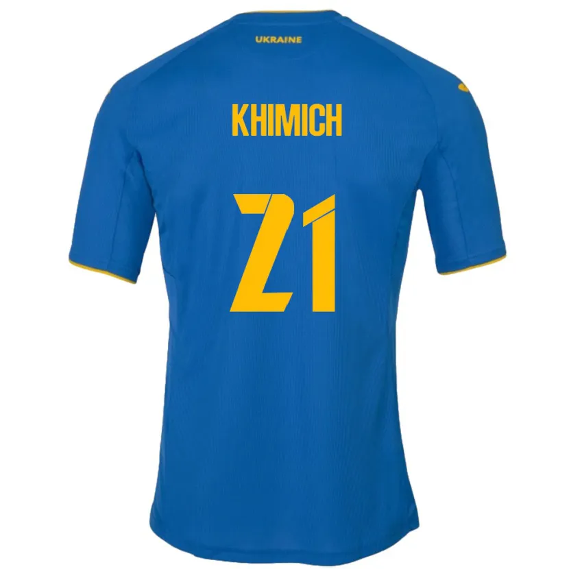 Danxen Heren Oekraïne Tamila Khimich #21 Blauw Uitshirt Uittenue 24-26 T-Shirt