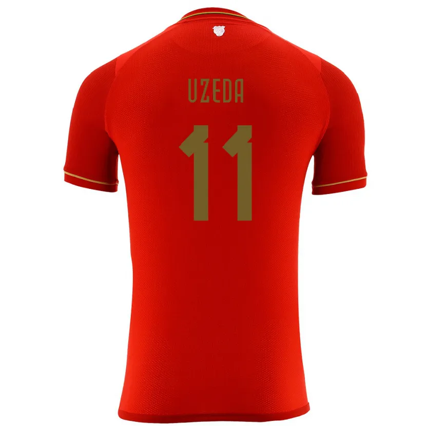 Danxen Heren Bolivia Javier Uzeda #11 Rood Uitshirt Uittenue 24-26 T-Shirt