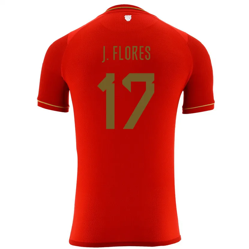 Danxen Heren Bolivia José Flores #17 Rood Uitshirt Uittenue 24-26 T-Shirt
