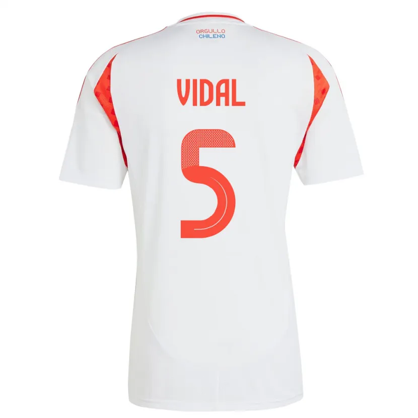 Danxen Heren Chili Valentín Vidal #5 Wit Uitshirt Uittenue 24-26 T-Shirt