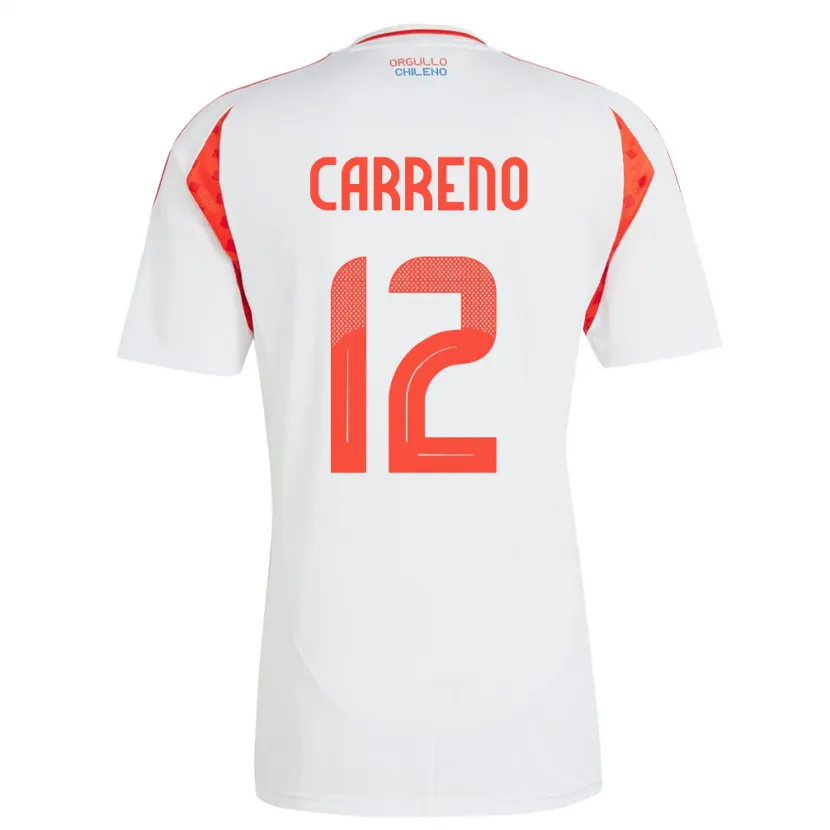 Danxen Heren Chili Diego Carreño #12 Wit Uitshirt Uittenue 24-26 T-Shirt