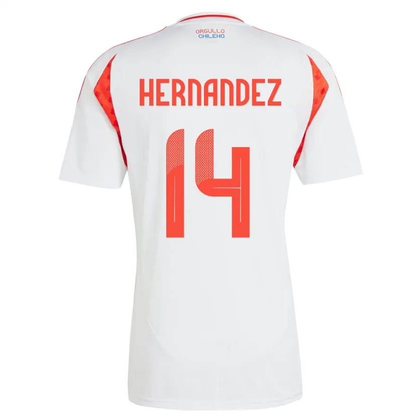 Danxen Heren Chili Leandro Hernández #14 Wit Uitshirt Uittenue 24-26 T-Shirt