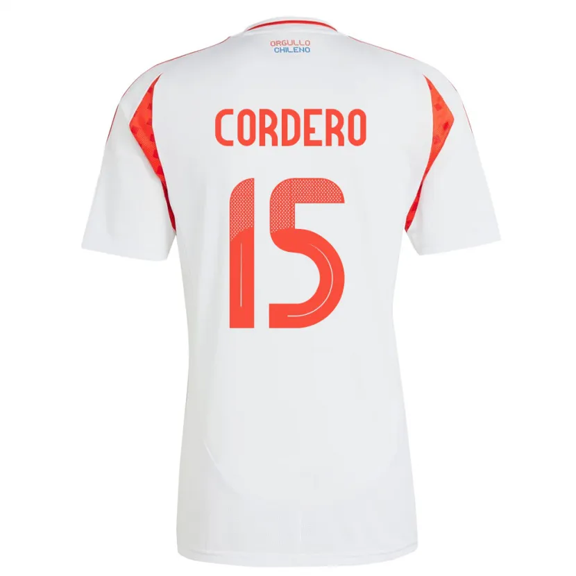 Danxen Heren Chili Renato Cordero #15 Wit Uitshirt Uittenue 24-26 T-Shirt