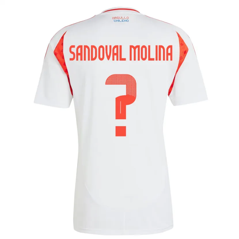 Danxen Heren Chili Mario Sandoval Molina #0 Wit Uitshirt Uittenue 24-26 T-Shirt