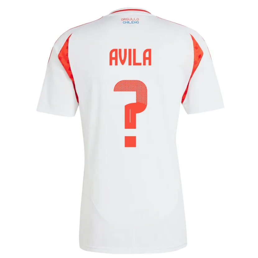 Danxen Heren Chili Gustavo Ávila #0 Wit Uitshirt Uittenue 24-26 T-Shirt