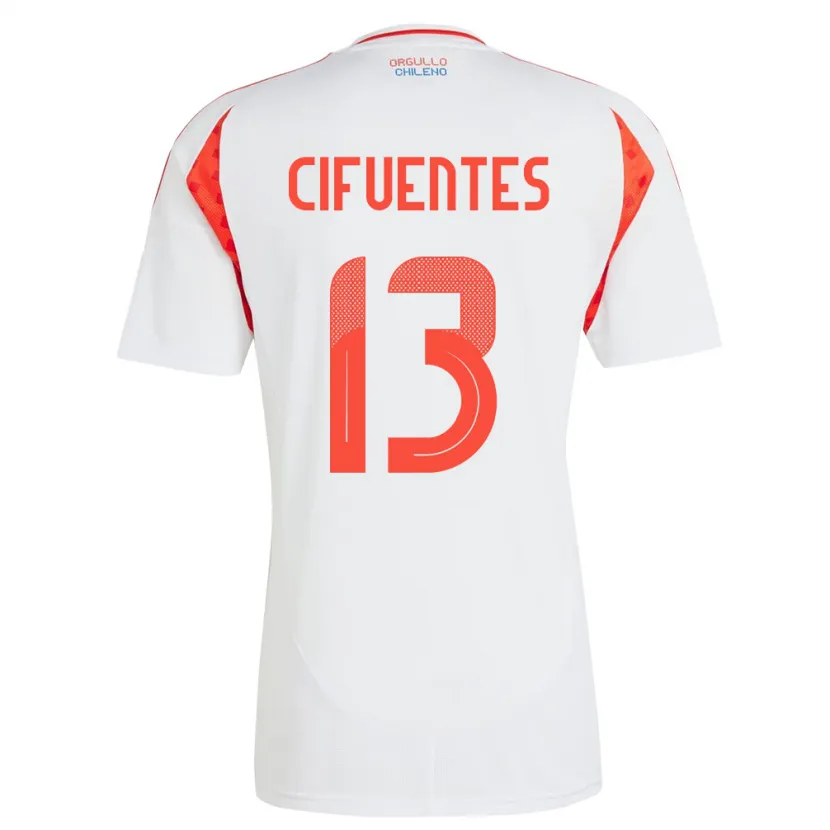 Danxen Heren Chili Anaís Cifuentes #13 Wit Uitshirt Uittenue 24-26 T-Shirt