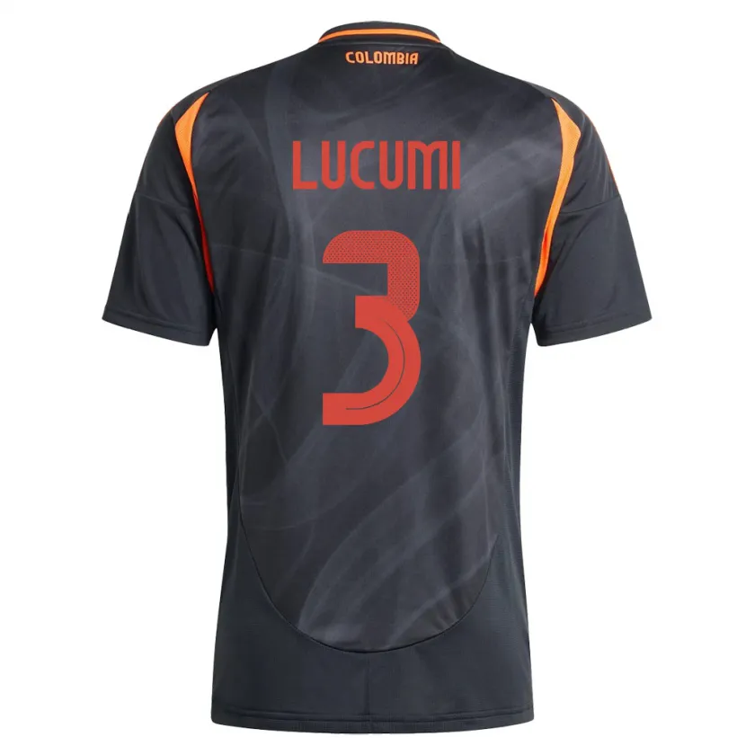 Danxen Heren Colombia Jhon Lucumí #3 Zwart Uitshirt Uittenue 24-26 T-Shirt