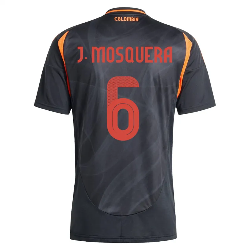 Danxen Heren Colombia Juan Mosquera #6 Zwart Uitshirt Uittenue 24-26 T-Shirt