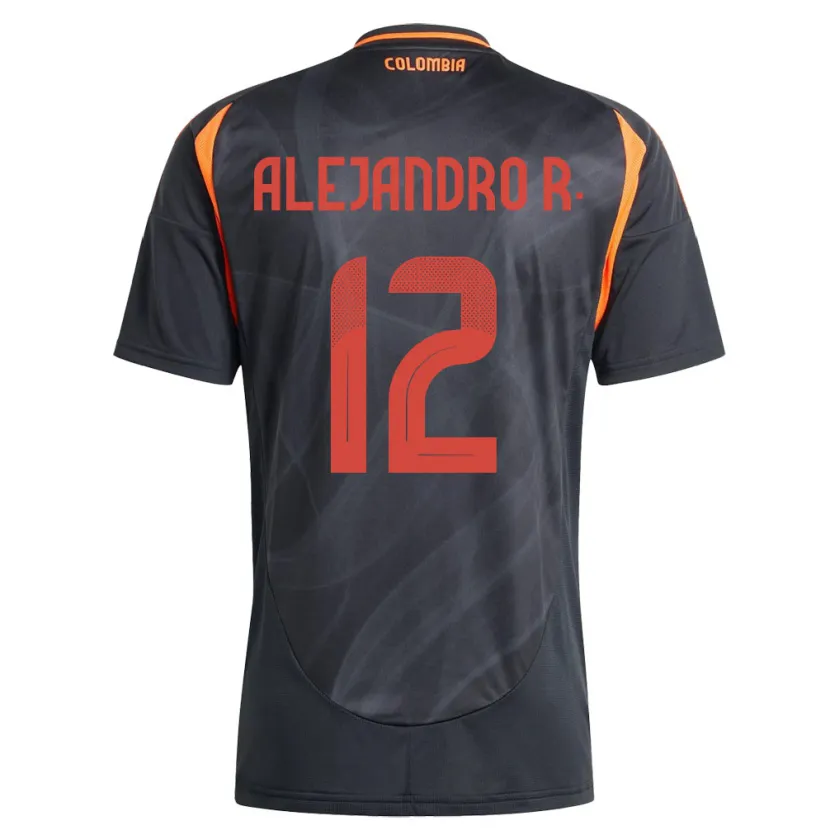 Danxen Heren Colombia Alejandro Rodríguez #12 Zwart Uitshirt Uittenue 24-26 T-Shirt