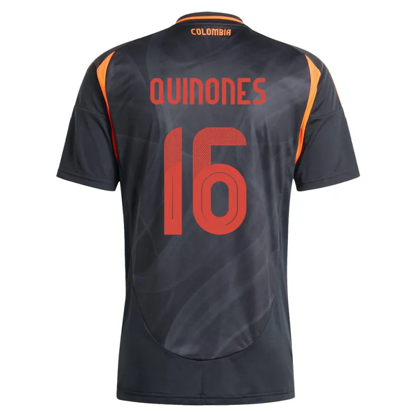 Danxen Heren Colombia Nelson Quiñónes #16 Zwart Uitshirt Uittenue 24-26 T-Shirt