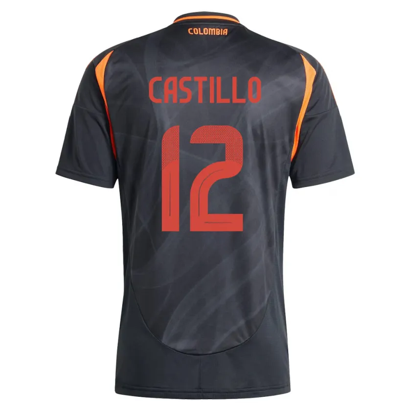Danxen Heren Colombia Juan Castillo #12 Zwart Uitshirt Uittenue 24-26 T-Shirt