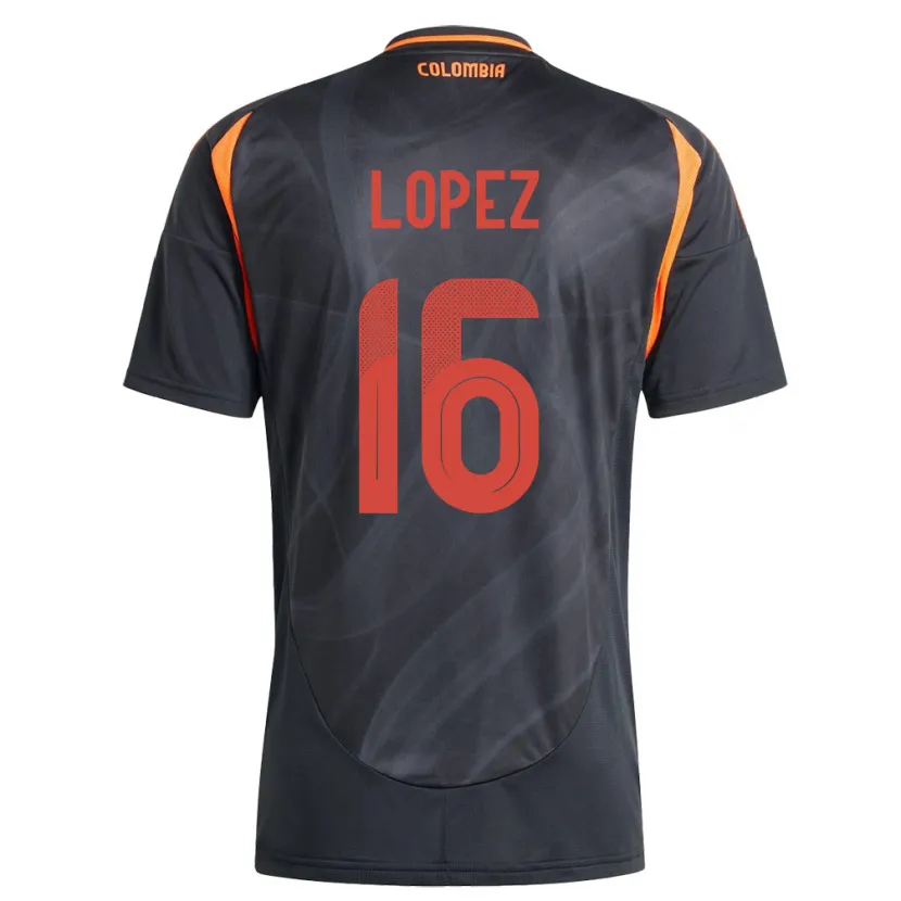 Danxen Heren Colombia William López #16 Zwart Uitshirt Uittenue 24-26 T-Shirt