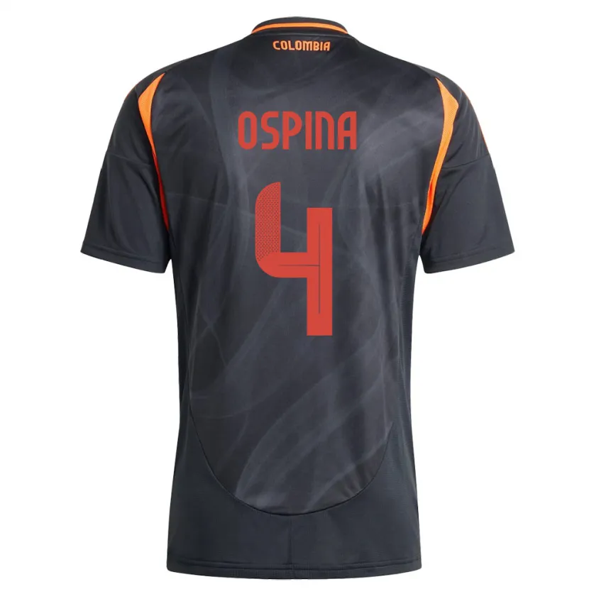 Danxen Heren Colombia Diana Ospina #4 Zwart Uitshirt Uittenue 24-26 T-Shirt