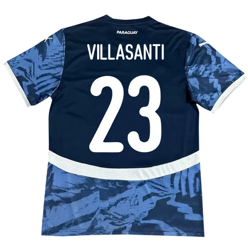 Danxen Heren Paraguay Mathías Villasanti #23 Blauw Uitshirt Uittenue 24-26 T-Shirt