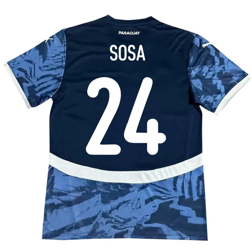 Danxen Heren Paraguay Ramón Sosa #24 Blauw Uitshirt Uittenue 24-26 T-Shirt
