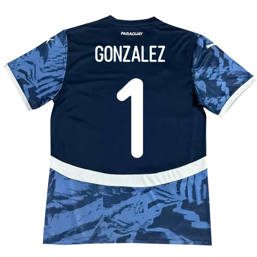Danxen Heren Paraguay Ángel González #1 Blauw Uitshirt Uittenue 24-26 T-Shirt