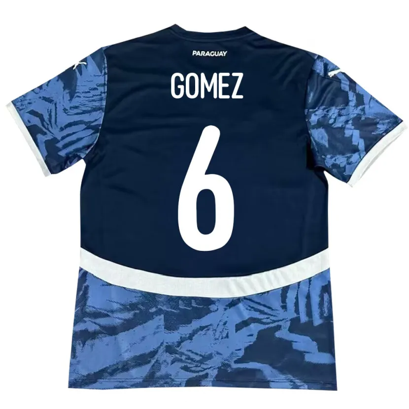 Danxen Heren Paraguay Marcos Gómez #6 Blauw Uitshirt Uittenue 24-26 T-Shirt