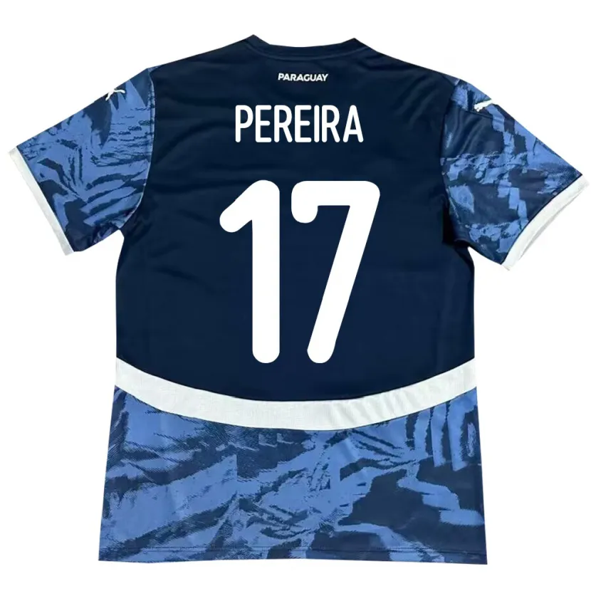 Danxen Heren Paraguay Kevin Pereira #17 Blauw Uitshirt Uittenue 24-26 T-Shirt