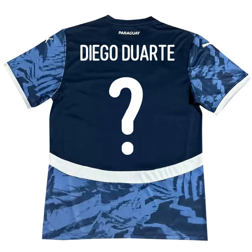 Danxen Heren Paraguay Diego Duarte #0 Blauw Uitshirt Uittenue 24-26 T-Shirt