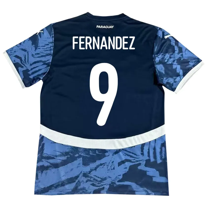 Danxen Heren Paraguay David Fernández #9 Blauw Uitshirt Uittenue 24-26 T-Shirt