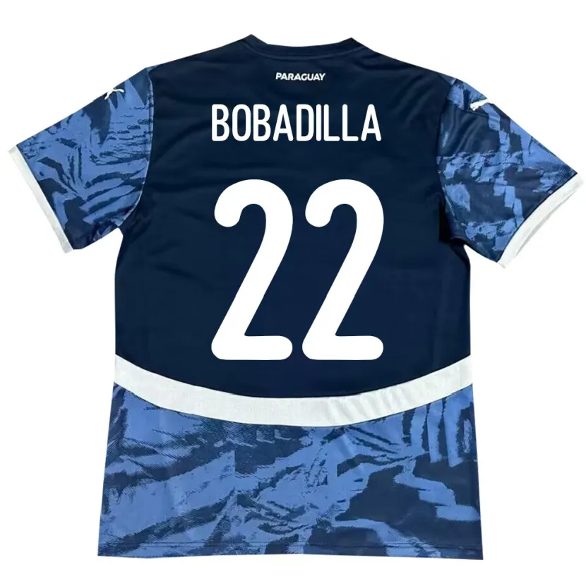 Danxen Heren Paraguay Dylan Bobadilla #22 Blauw Uitshirt Uittenue 24-26 T-Shirt