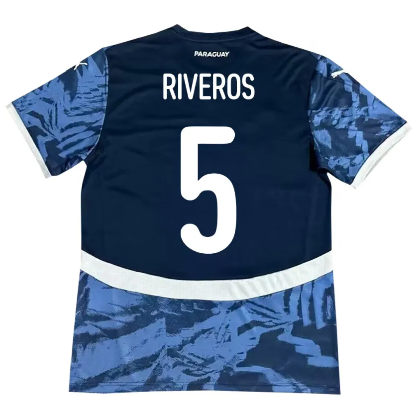 Danxen Heren Paraguay Verónica Riveros #5 Blauw Uitshirt Uittenue 24-26 T-Shirt